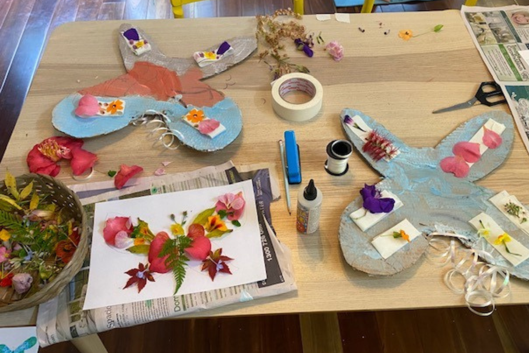 Flower collage butterfly wings