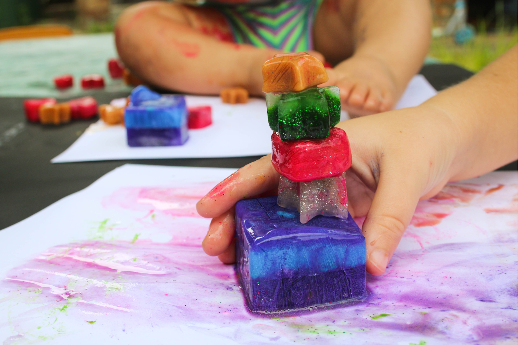 Frozen paint cubes for Sydney Creative Play workshop