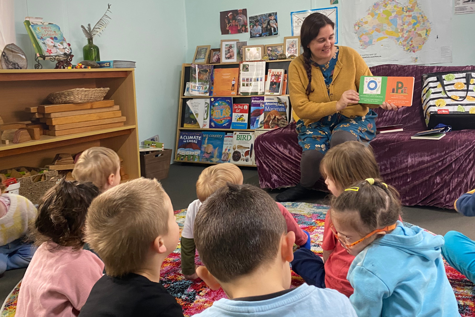 Reading "P is for Permaculture" at Cherry Blossom Early Learning Centre